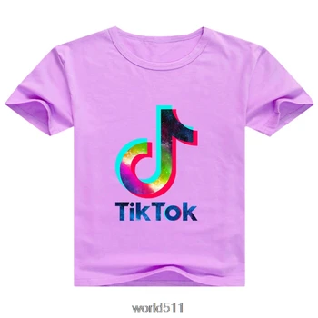 2-14 Gadu Zēni 3D Tik Tok T Kreklu Bērnu Īsām Piedurknēm Karikatūra Tshirt Bērniem Meitene Toddler Vasaras T-Krekls Drēbes