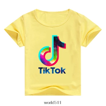 2-14 Gadu Zēni 3D Tik Tok T Kreklu Bērnu Īsām Piedurknēm Karikatūra Tshirt Bērniem Meitene Toddler Vasaras T-Krekls Drēbes