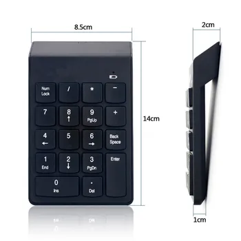 2.4 GHz Wireless Keyboard Mini Tastatūru, USB Numpad Ciparu Tastatūra 18 Taustiņi Bezvadu Numura Ciparu Tastatūru ar Datoru, Portatīvo datoru