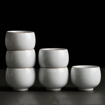2 gab./daudz Ķīniešu Ru Krāsns Keramikas Teacup Kafijas tasi Var izvirzīja Tējas Trauks Roku darbs Tējas komplekts Piederumi Master Teacup Vienu Tasi
