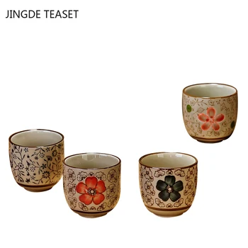 2 gab./komplekts Japāņu Keramikas Teacup Kafijas tasi Retro Roku darbs Tējas Bļodā Ķīnas Tējas komplekts Aksesuāri Personas Viena Kausa Drinkware