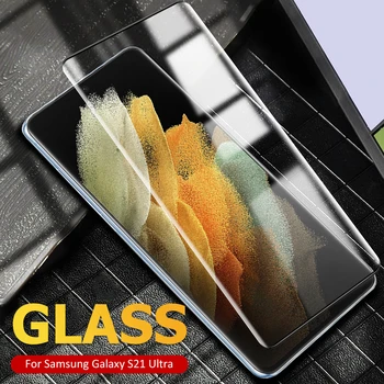 2 Gab Rūdīts Stikls Filmu Par Samsung Galaxy S21 Ultra 5G Augstas Kvalitātes Izliektas Anti-pirkstu nospiedumu Aizsargs Filmas S21 Ultra