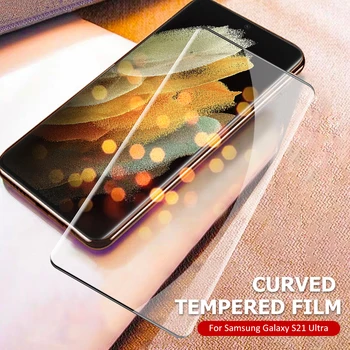 2 Gab Rūdīts Stikls Filmu Par Samsung Galaxy S21 Ultra 5G Augstas Kvalitātes Izliektas Anti-pirkstu nospiedumu Aizsargs Filmas S21 Ultra