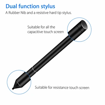 2 In 1 Dual Head Stylus Izturība Capacitive Touch Ekrāns Pildspalva 14cm Tablete Gumijas Nib Zīmuli Universālu Iphone Tālruņa PC GPS