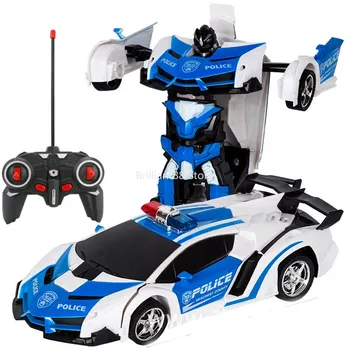 2 in 1 Elektriskā RC Auto Transformācijas Roboti Bērniem, Zēniem Rotaļlietas Āra Tālvadības Sporta Deformācijas Auto Roboti Modelis Rotaļlietas