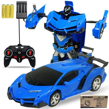 2 in 1 Elektriskā RC Auto Transformācijas Roboti Bērniem, Zēniem Rotaļlietas Āra Tālvadības Sporta Deformācijas Auto Roboti Modelis Rotaļlietas