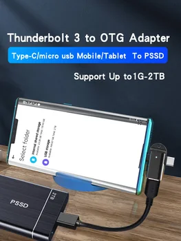 2 In 1 OTG Adapteri USB 3.0 Sieviešu Micro USB Vīriešu un USB OTG C Vīriešu Savienotājs Usb 3 A Tipa Uz C Tipa Adapteris Ostas Android