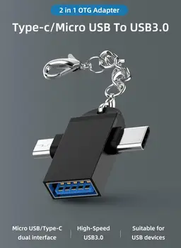 2-in-1 Tips-K Micro USB OTG Adapteri USB 3.1 5Gbps Datus Nosūta Pārveidotāji, Huawei Android Tablet Cietā Diska Tālruni