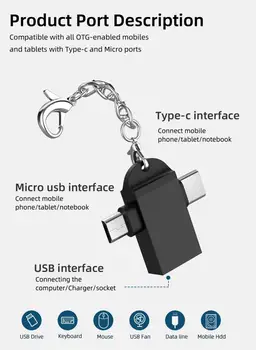 2-in-1 Tips-K Micro USB OTG Adapteri USB 3.1 5Gbps Datus Nosūta Pārveidotāji, Huawei Android Tablet Cietā Diska Tālruni