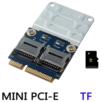 2 SSD HDD Klēpjdators Dual Micro - SD SDHC SDXC TF uz Mini PCIe Atmiņas Karšu Lasītājs MPCIe 2 Mini-Sdcards Mini Pci-E Adapteri