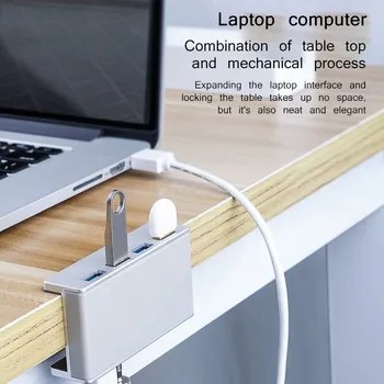 2020 4-Port USB 3.0 HUB ātrgaitas Displejs Sadalītāja Adapteri Datoru Papildierīces Austiņas Ar Mikrofonu Ostas C Tipa RUMBU