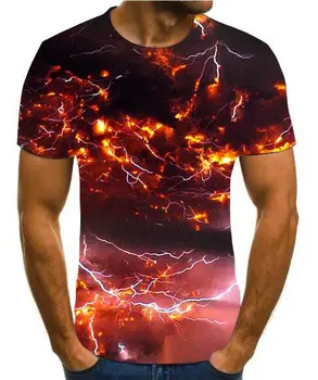 2020 Jaunu 3d T -Krekls Zibens Drukāt Men 'S Vasaras Modes Skaists T -Krekls Atpūtas Zīmola Kokvilnas Men 'S Apģērbu S -6xl