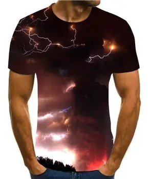 2020 Jaunu 3d T -Krekls Zibens Drukāt Men 'S Vasaras Modes Skaists T -Krekls Atpūtas Zīmola Kokvilnas Men 'S Apģērbu S -6xl