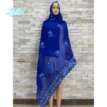 2021African Sievietēm, Šifona Šalle Izšuvumi Musulmaņu Sieviešu Hijab Ekonomikas Liela Izmēra Šifona Šalle Līmēšana Dizaina DH050