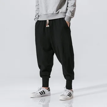 2021Dropshipping Streetwear Vīriešiem Harēma Bikses korejiešu Stilā Casual Kokvilnas, Linu Bikšu Cilvēks Jogger Bikses Jaunas Baggy Bikses Vīriešiem