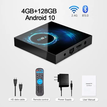 2021Latest T95 Smart Tv Box Android 10.0 4g 64g 128g 2.4 g & 5g wi-fi, Bluetooth Četrkodolu Android Set-Top Box Youtube Media Player