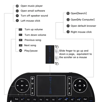 2021NEW 3 Krāsas, Backlit i8 Mini Bezvadu Tastatūra 2.4 ghz angļu valodā 3 Krāsu Gaisa Pele Touchpad Tālvadības Android TV Box
