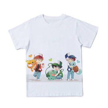 2021Summer Hip Hop Zēni Meitenes Harajuku Pokemon Style Ielas Apģērbu Animācijas 3D Digital Print T-Krekls Ikdienas Topi