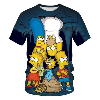 2021Summer Tshirts Cosplay Simpson T-krekli ar Īsām Piedurknēm Tee Zēnu un Meiteņu Topi Apģērbi Prop