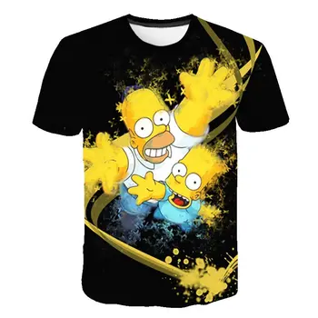 2021Summer Tshirts Cosplay Simpson T-krekli ar Īsām Piedurknēm Tee Zēnu un Meiteņu Topi Apģērbi Prop