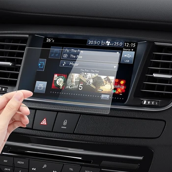 215*120mm Auto Centrs Konsoles LCD Ekrāna Uzlīmes GPS Navigācijas Ekrāns, Rūdīta Tērauda ar Aizsargājošu Plēvi, LAI Peugeot 308 408 508 208