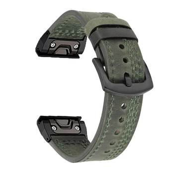 22/26mm Ādas Siksnu Garmin Fenix 6/6X Nomaiņa Quick Release Watchband Priekštecis 935/5 Plus/5X/3 H Smart Watch Band