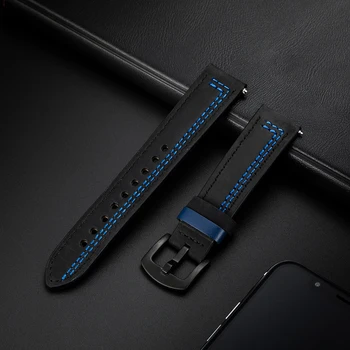 22mm 20mm Watchband Par Huawei Skatīties GT 2 Īstas Ādas Siksna Smartwatch Joslā, Jostu, Rokassprādzi Samsung Galaxy Skatīties 3 Correa