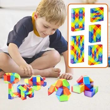 24/36/72 Bloki Burvju Ātrums Cube Mini Snake Twisty Puzzle Rotaļlietas Bērnu Intelekta Attīstības Partija, Rotaļlietas Bērniem