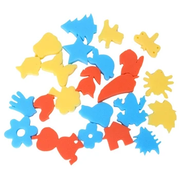 24pcs Krāsains Dažādas Formas Bērniem, Bērnu Crafting Krāsošana Sponge DIY Zīmogs