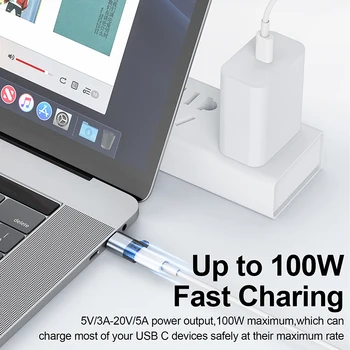 24Pins Magnētisko USB C Adapteris C Tipa Savienotājs PD 100W Ātrās Uzlādes 10Gbp/s Pārveidotājs iPad MacBook Pro Pāriet Huawei Xiaomi