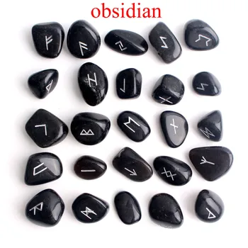 25Pcs Dabas Cirsts Black Obsidian Kristāla Rūnu Akmens Krītoties Zīlēšana zīlēšana Sadzīšana Meditācijas Dāvanu Kolekcija