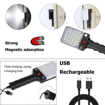 28 Led Darba Lukturīti, USB Uzlādējams Darba Vieglo Portatīvo Lāpu Super Spilgti Magnētisko Darba Lampas Auto Remonts, Kempings