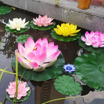28cm Liels Mākslīgo Peldošo Ziedu Lotus Simulācijas Ziedu Ūdens Dīķi Viltus Lilija Lotus Zivju Tvertnes Baseins, Dārzs Apdare