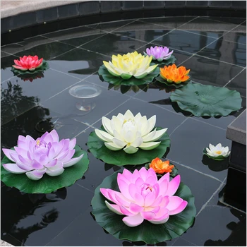 28cm Liels Mākslīgo Peldošo Ziedu Lotus Simulācijas Ziedu Ūdens Dīķi Viltus Lilija Lotus Zivju Tvertnes Baseins, Dārzs Apdare