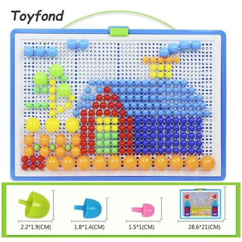 296/592Pcs DIY Sēņu Nagu rokām Darinātas Rotaļlietas 3D Mozaīka Jigsaw Puzzle Spēle Bērniem Izglītības Intelektuālā Attēla Rotaļlietas Bērniem Dāvanu