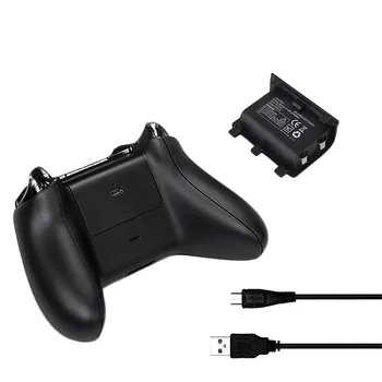 2gab 2400mAh NI-MH Akumulatoru Komplektu XBOX VIENU Wireless Gamepad Kontrolieris Rezerves Akumulatoru ar USB Uzlādes Kabelis