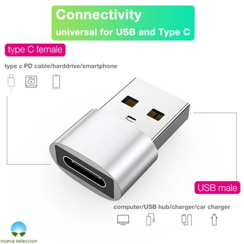 2gab 3pcs USB Tips A Male USB C Tipa Sieviešu Savienotājs Pārveidotāja Adapteris Tips-C USB Standarts, Uzlādes Datu Pārsūtīšana