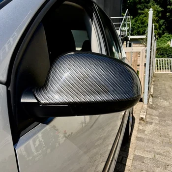2gab Atpakaļskata Spogulis Gadījumā Vāciņi VW Golf 5 MK5 Jetta 2006-2011 Oglekļa Šķiedras Sānu Ārējie Spoguļi Segtu Auto Piederumi