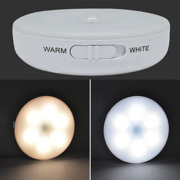 2gab Dubultā Krāsu LED Kustību Sensors Nakts Gaisma USB Lādējamu Magnēts Guļamistabas Sienas Lampas Bērnu Bērnu Virtuves, Mājas Apdare