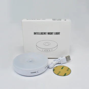2gab Dubultā Krāsu LED Kustību Sensors Nakts Gaisma USB Lādējamu Magnēts Guļamistabas Sienas Lampas Bērnu Bērnu Virtuves, Mājas Apdare