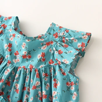 2GAB Infant Baby Meitenes Apģērbu Komplekts Vasaras Peld Piedurknēm Topi + Bloomer Vintage Ziedu Jaundzimušo Bērnu Apģērbs Apģērbs
