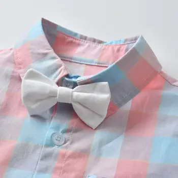 2gab Toddler Bērniem, Baby Boy Džentlmenis Apģērbs, Apģērbu Rozā T-krekls Top+Bikses Kopa Pleds Romper Bikses Oficiālu Apģērbs, Kostīmi