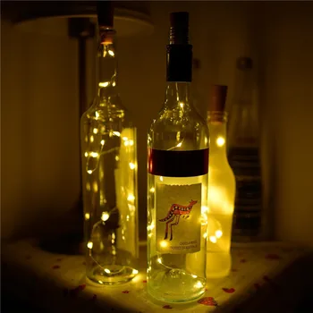 2m 20-LED Vara Stieples String Light ar Pudeli Aizkorķē Stikla Amatniecības Pudeli Fairy Valentīna Kāzu Dekorēšana string gaismas