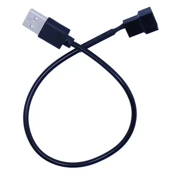 3/4pin Ventilators Ar USB Adaptera kabeli 3/4Pin Datorā PC Ventilatora Strāvas Kabeļa Pieslēgvietas Adapteris 5V 30cm Savienojumu