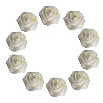 3,5 Cm, Ziloņkaula Satīna Rožu Lentes Mākslīgie Ziedi, ko Izmanto, Lai Līgava un Līgavas Kāzu Pušķi Apdare