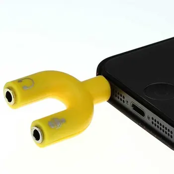 3,5 mm U-formas Austiņas Adapteri Double Jack Adapteri Plug Stereo Austiņu Sadalītājs Priekš PC/MP3 Viedtālrunis Atskaņotājs Audio Kabeļi