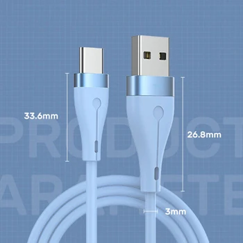 3.A USB C Tipa Kabeli Ātrās Uzlādes Vadu Samsung S9 Xiaomi USB C Datu Kabeli Ātri Telefona Lādētāja Vadu Tips-C USB Kabelis