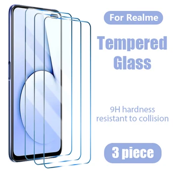 3 Gab. Rūdīta Stikla Realme 7 6 5 3 2 Pro 6s 6.i 7i 5i 5s 3i Pro 1 Global Ekrāna Aizsargs uz Realme X7 X50 X50M Pro 5G Stikla