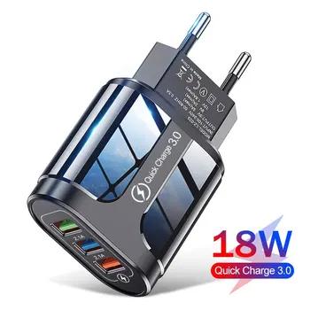 3 USB Fast Charger Ātri Uzlādēt 3.0 Universālais Sienas Mobilo Tālruni, Tabletes Lādētājus priekš iphone 11 samsung, huawei uzlādes lādētājs
