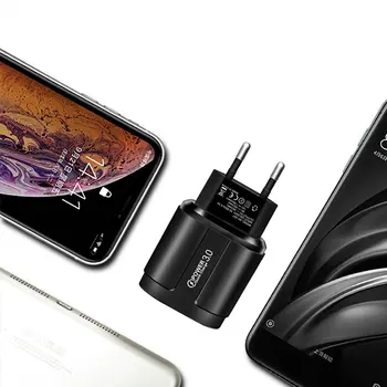 3 USB Fast Charger Ātri Uzlādēt 3.0 Universālais Sienas Mobilo Tālruni, Tabletes Lādētājus priekš iphone 11 samsung, huawei uzlādes lādētājs